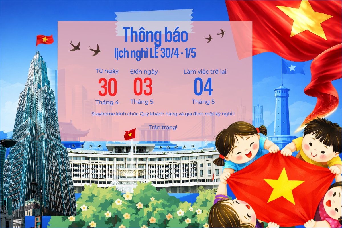 Mẫu Bài post MXH ngang Lịch nghỉ lễ 30.4 -1.5 — LayerPic