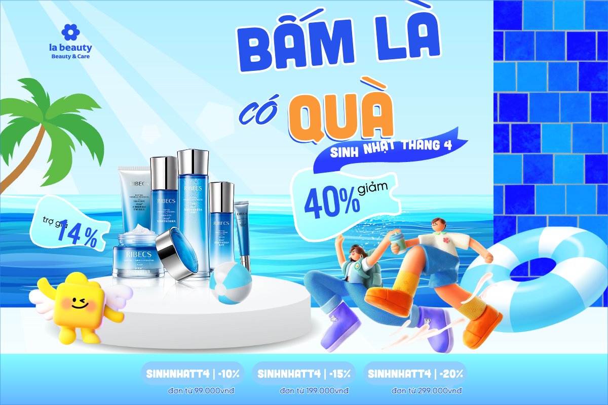 Mẫu Bài post MXH ngang Bấm là có quà sinh nhật tháng 4 — LayerPic