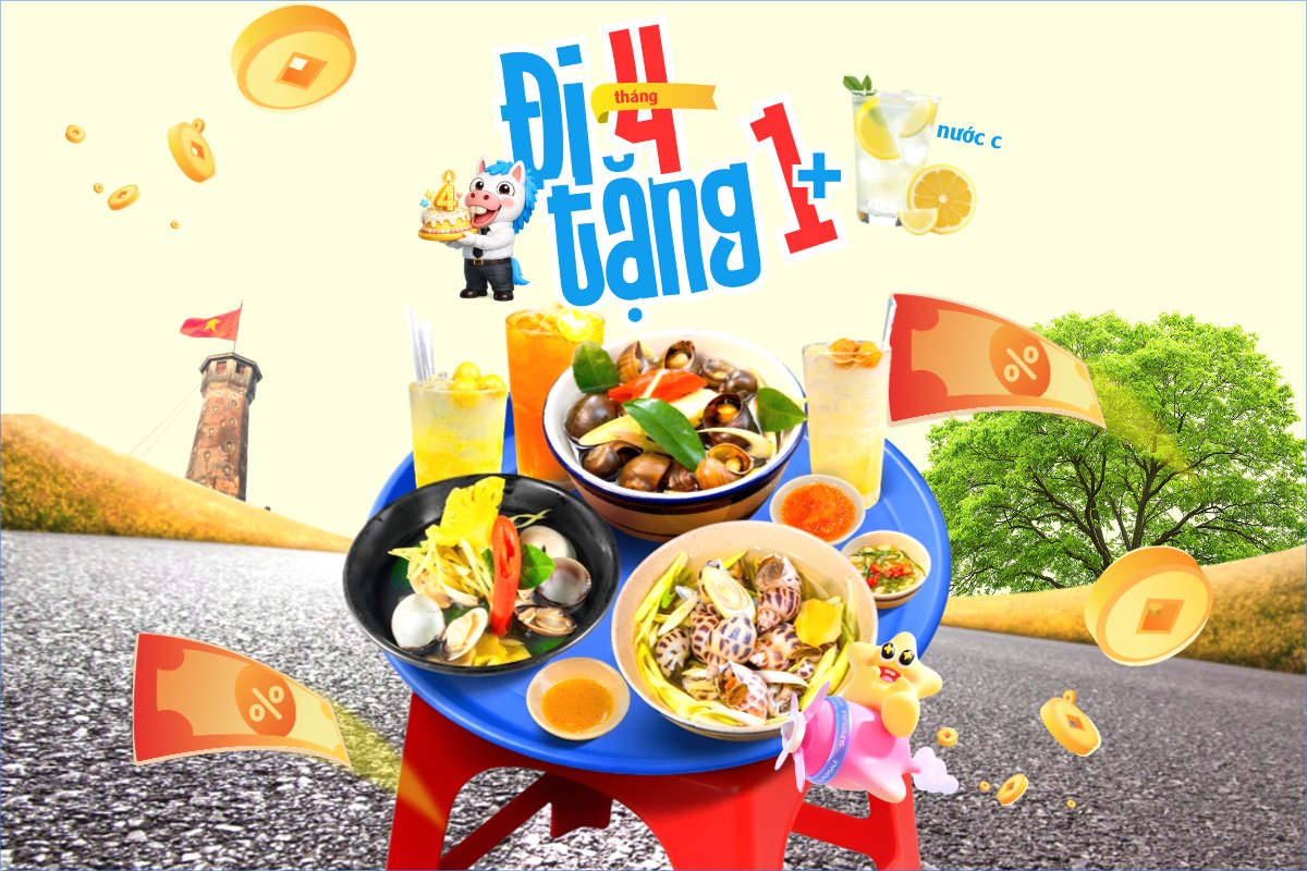 Mẫu Bài post MXH ngang Đi tháng 4 tặng 1 phần nước — LayerPic
