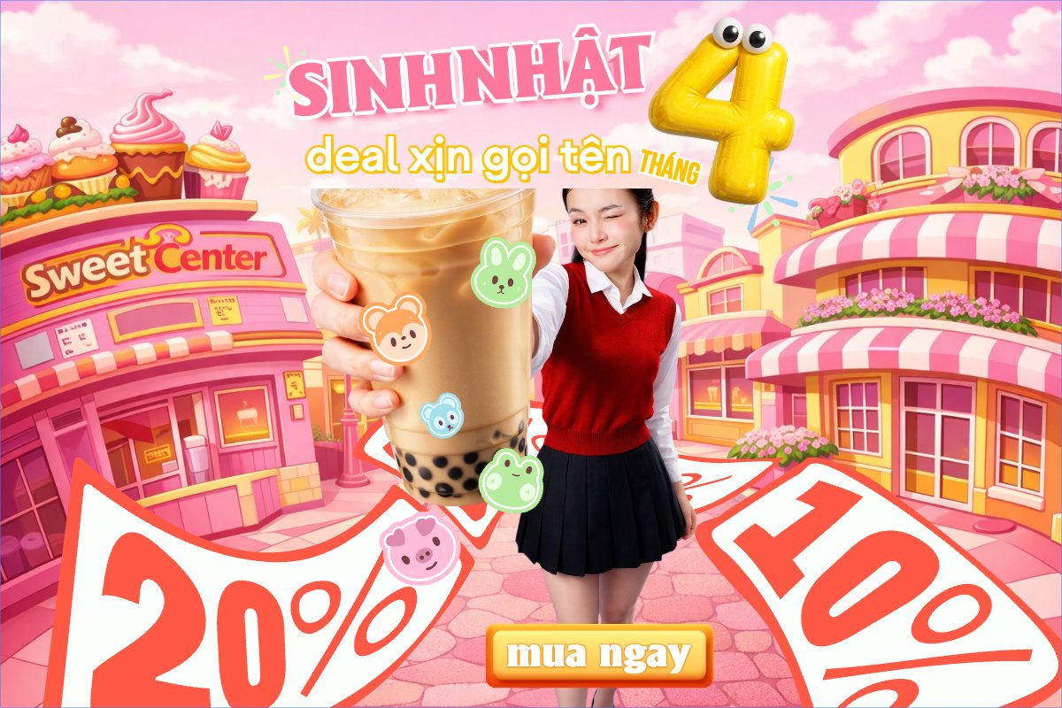 Mẫu Bài post MXH ngang Giảm giá sinh nhật — LayerPic