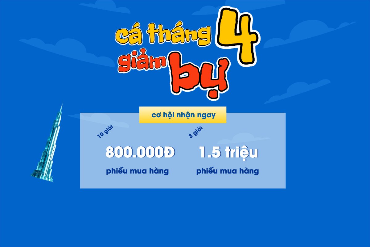 Mẫu Bài post MXH ngang Giảm giá cá tháng tư — LayerPic