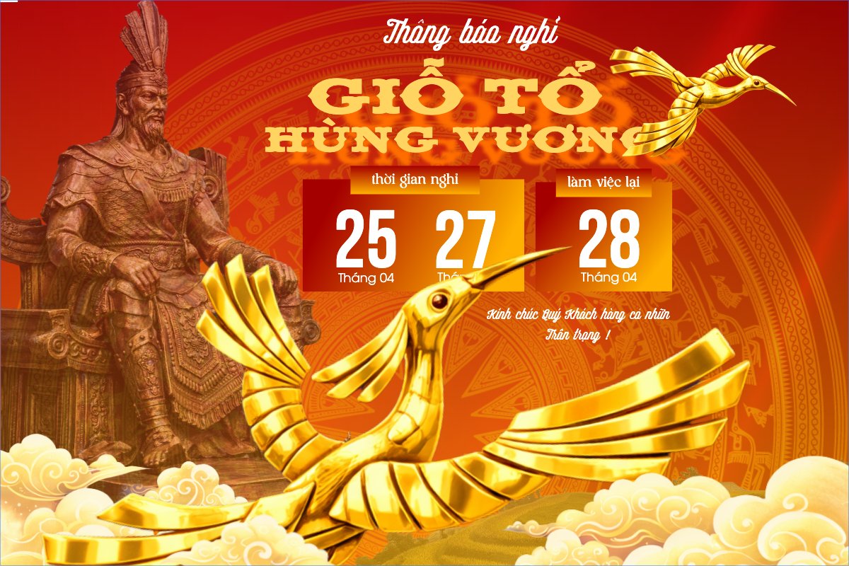 Mẫu Bài post MXH ngang Lịch nghỉ lễ Giỗ Tổ Hùng Vương — LayerPic