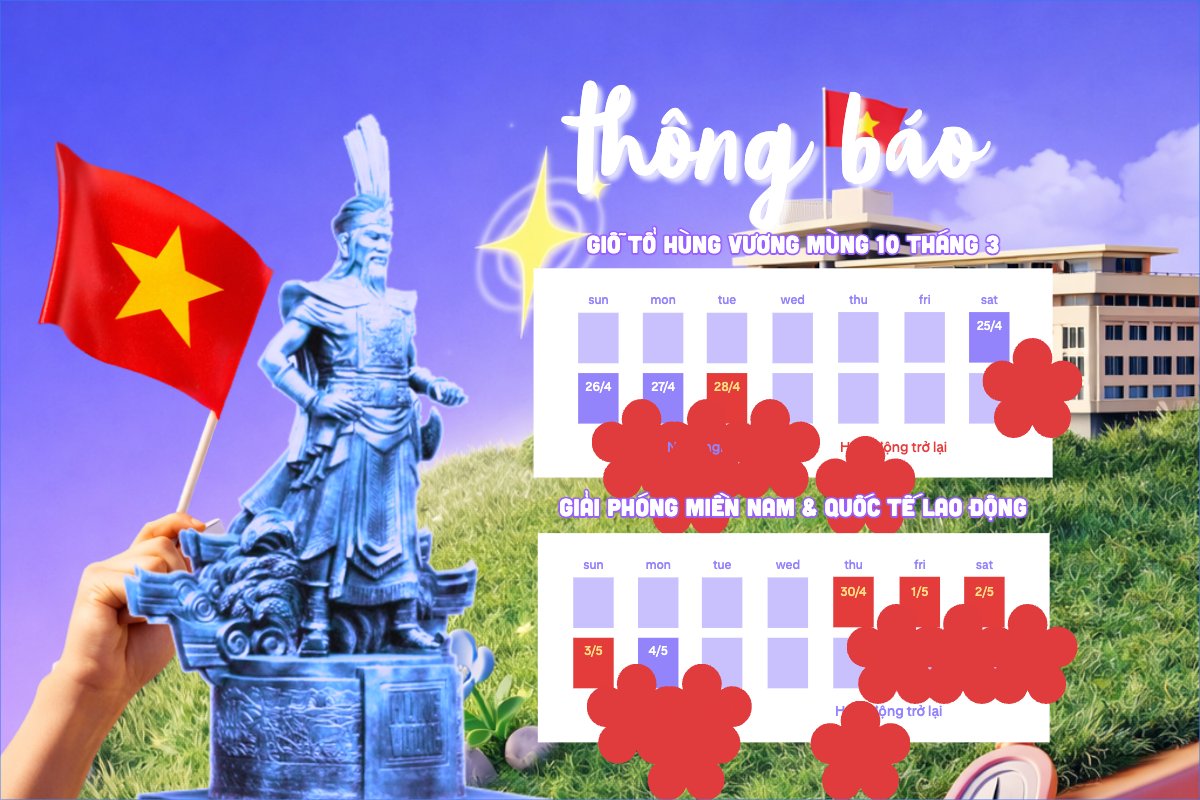 Mẫu Bài post MXH ngang Thông báo nghỉ lễ 2026 — LayerPic