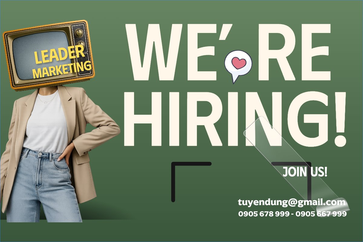 Mẫu Bài post MXH ngang We're hiring — LayerPic