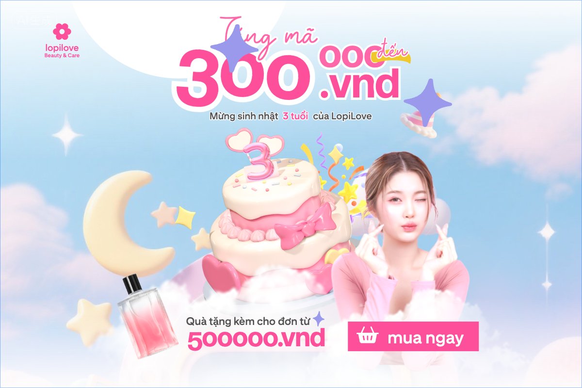 Tặng mã đến 300000vnd mừng sinh nhật