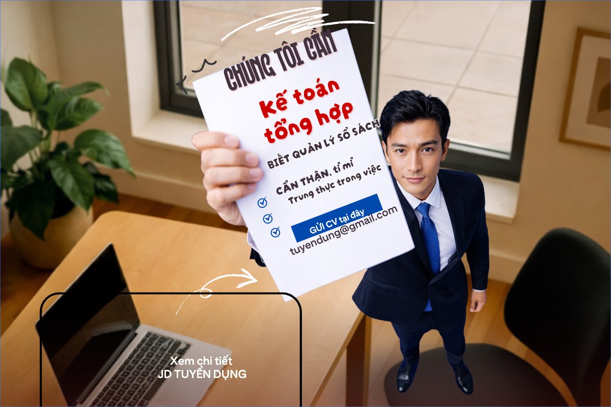 Mẫu Bài post MXH ngang Chúng tôi cần kế toán — LayerPic