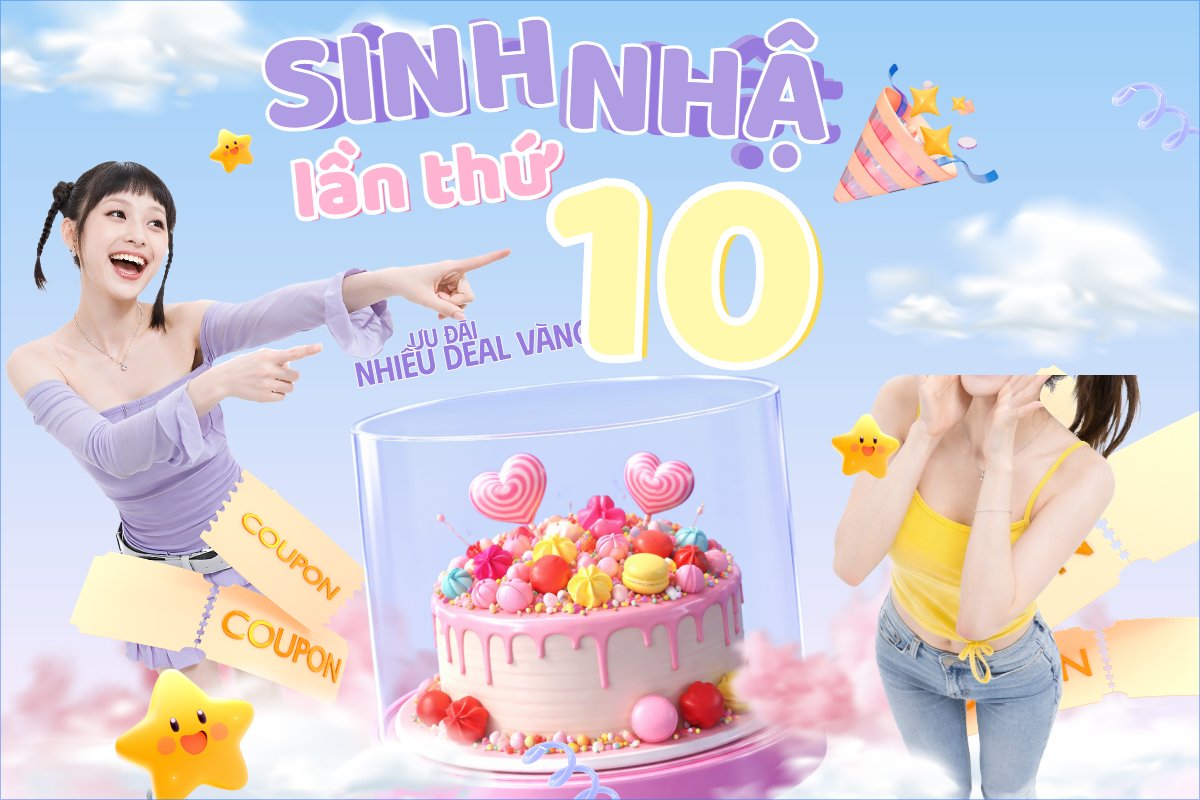 Mẫu Bài post MXH ngang Giảm giá sinh nhật — LayerPic