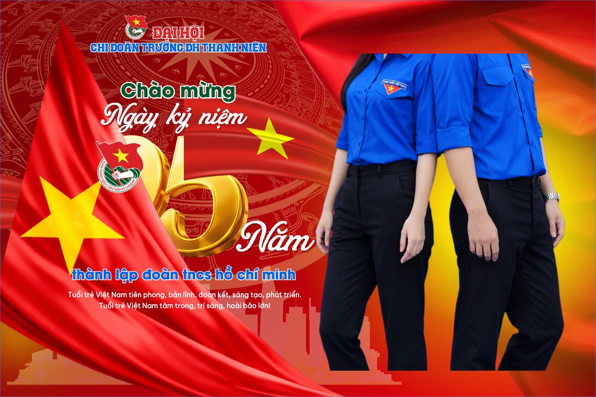 Mẫu Bài post MXH ngang Ngày thành lập Đoàn TNCS Hồ Chí Minh 20/3 — LayerPic
