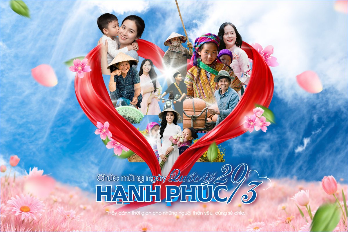 Mẫu Bài post MXH ngang Quốc tế hạnh phúc 20/3 — LayerPic