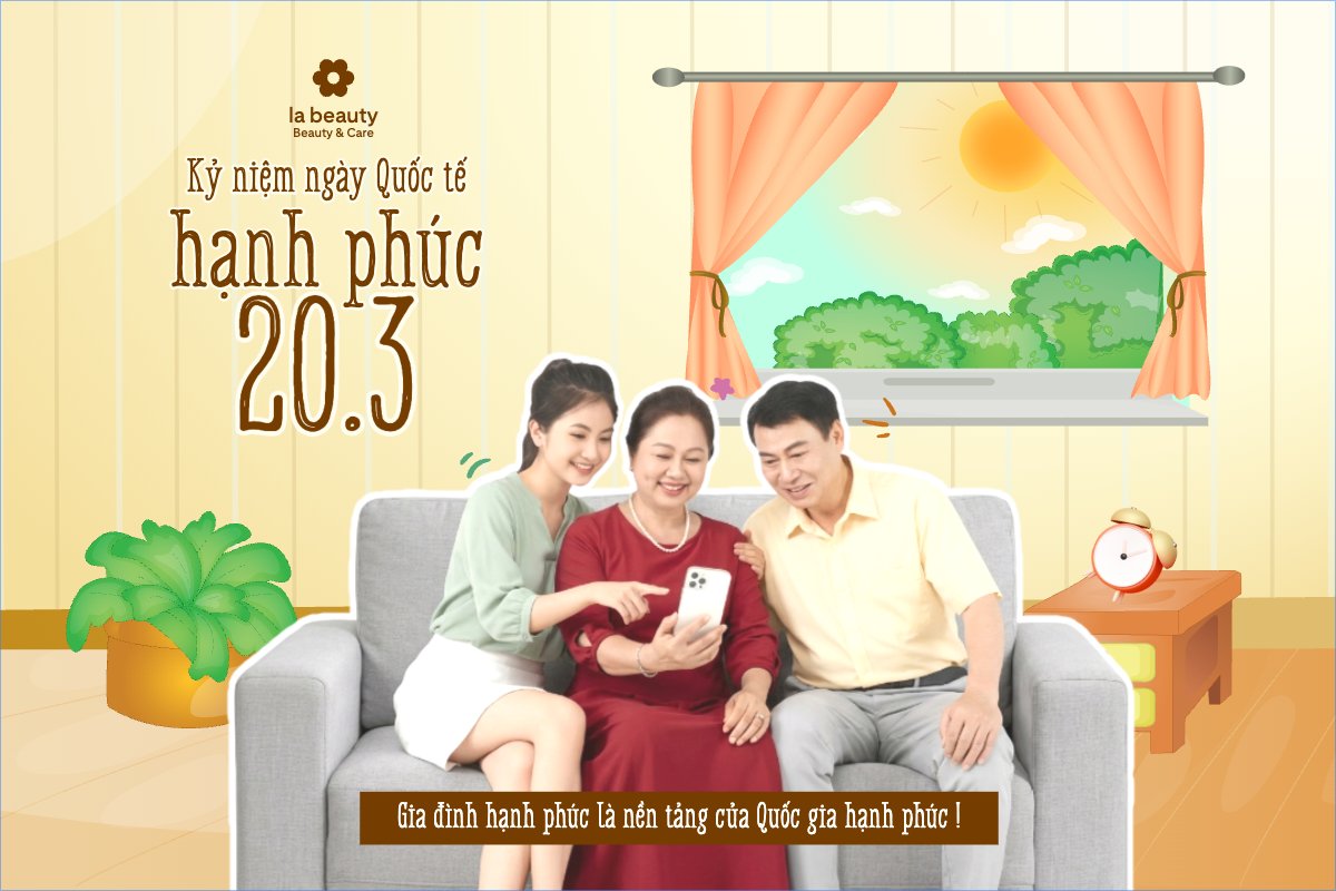 Mẫu Bài post MXH ngang Kỷ niệm ngày Quốc tế Hạnh Phúc 20/3 — LayerPic
