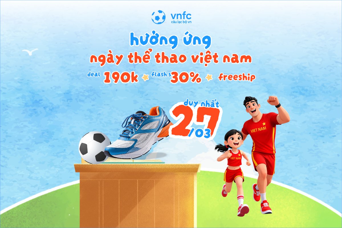 Mẫu Bài post MXH ngang Hưởng ứng ngày thể thao Việt Nam 27/3 — LayerPic