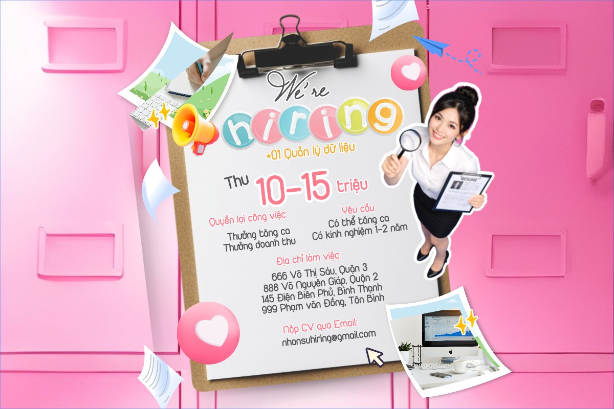 Mẫu Bài post MXH ngang We're hiring — LayerPic