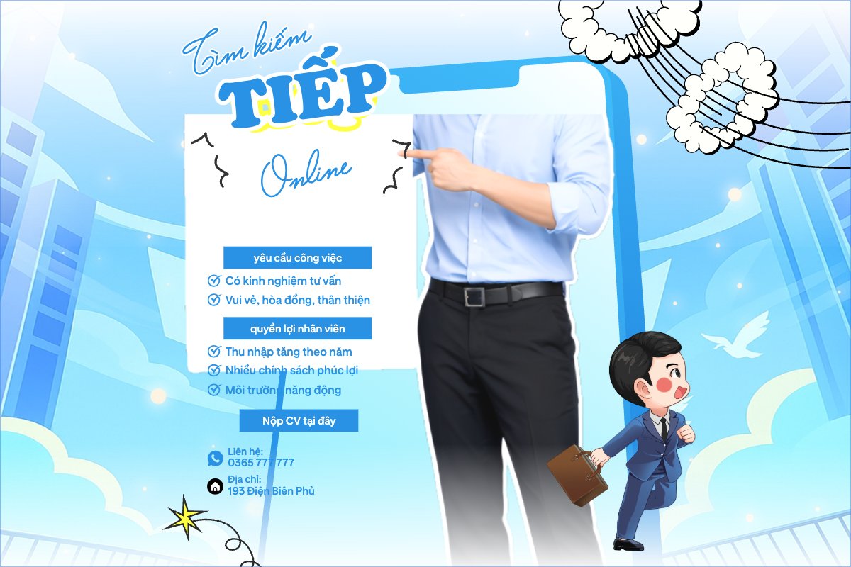 Mẫu Bài post MXH ngang Tìm kiếm tiếp thị online — LayerPic