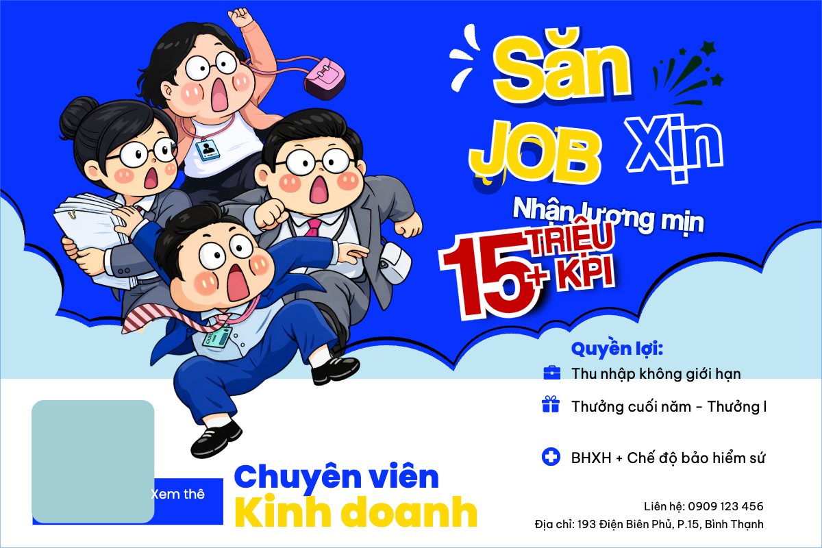 Mẫu Bài post MXH ngang Tuyển dụng kinh doanh — LayerPic