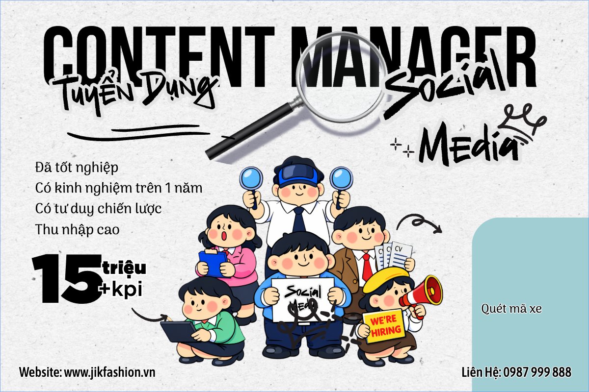 Mẫu Bài post MXH ngang Tuyển dụng social media — LayerPic