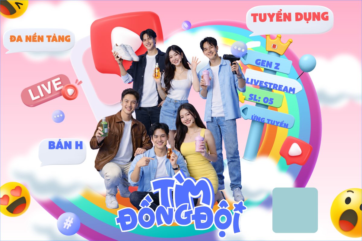 Mẫu Bài post MXH ngang Tìm đồng đội livestream — LayerPic