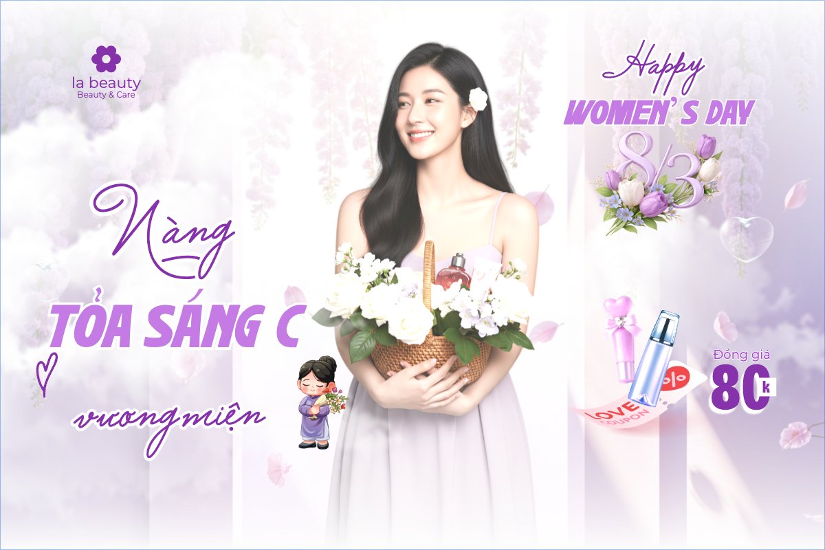 Mẫu Bài post MXH ngang Nàng tỏa sáng chẳng cần vương miện 8/3 — LayerPic