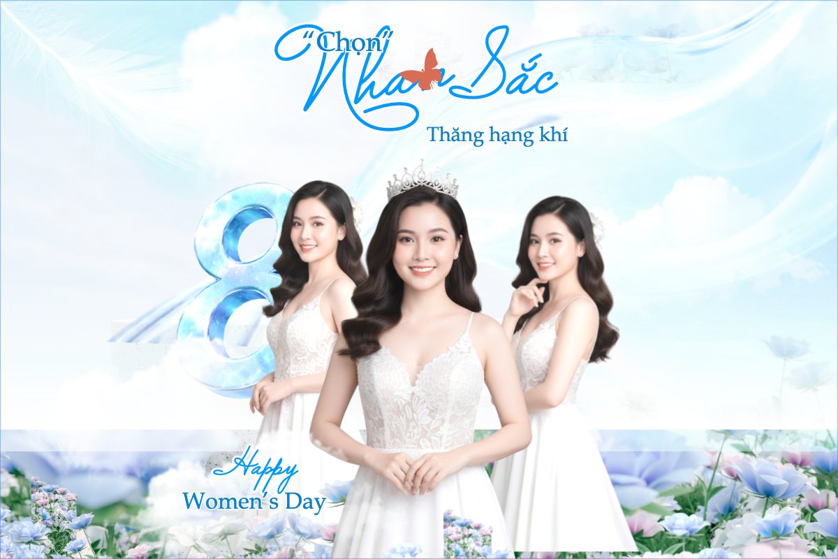 Mẫu Bài post MXH ngang Chọn nhan sắc thăng hạng khí chất 8/3 — LayerPic