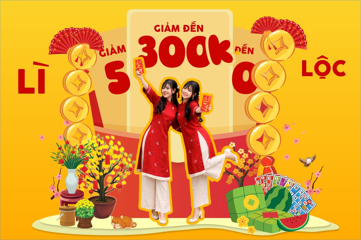 Mẫu Bài post MXH ngang Lì xì đầu năm — LayerPic