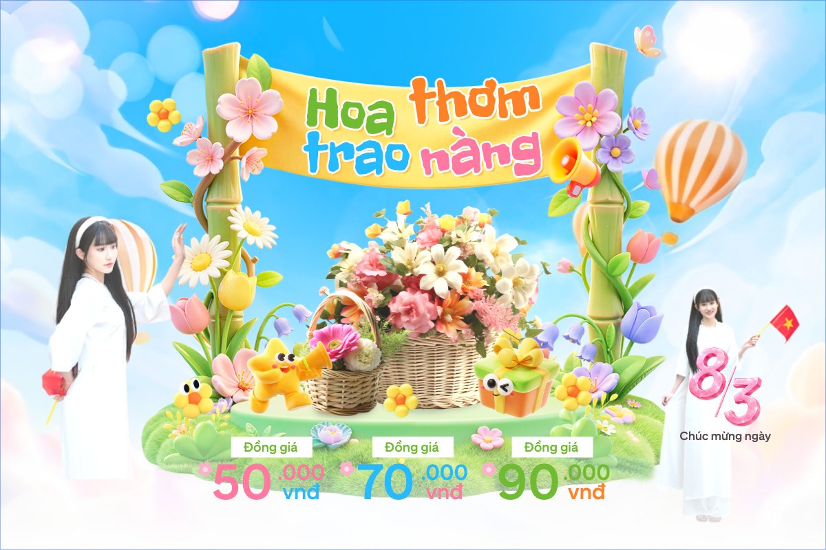 Mẫu Bài post MXH ngang Hoa thơm trao nàng — LayerPic