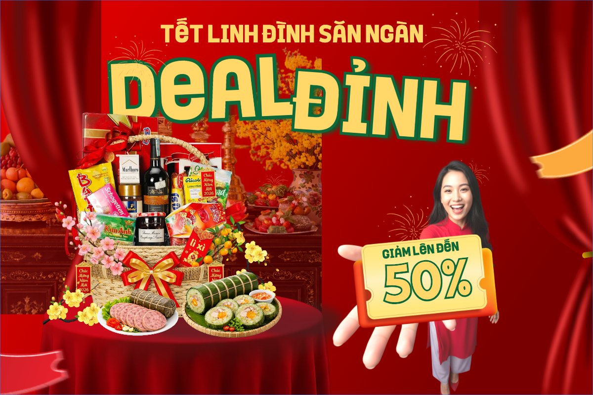 Mẫu Bài post MXH ngang Tết linh đình săn ngàn deal đỉnh — LayerPic