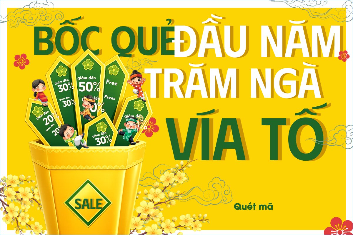 Mẫu Bài post MXH ngang Bốc quẻ đầu năm trăm ngàn vía tốt — LayerPic