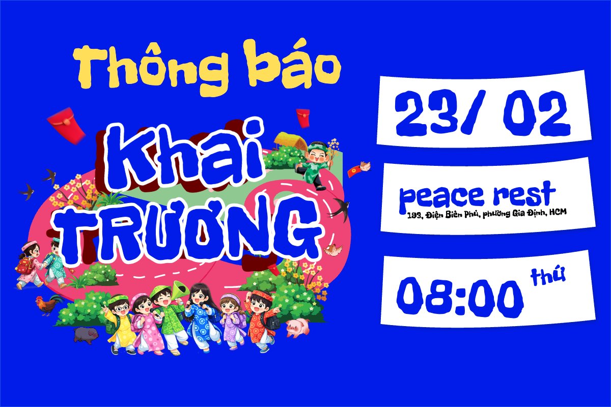 Mẫu Bài post MXH ngang Thông báo khai trương đầu năm — LayerPic