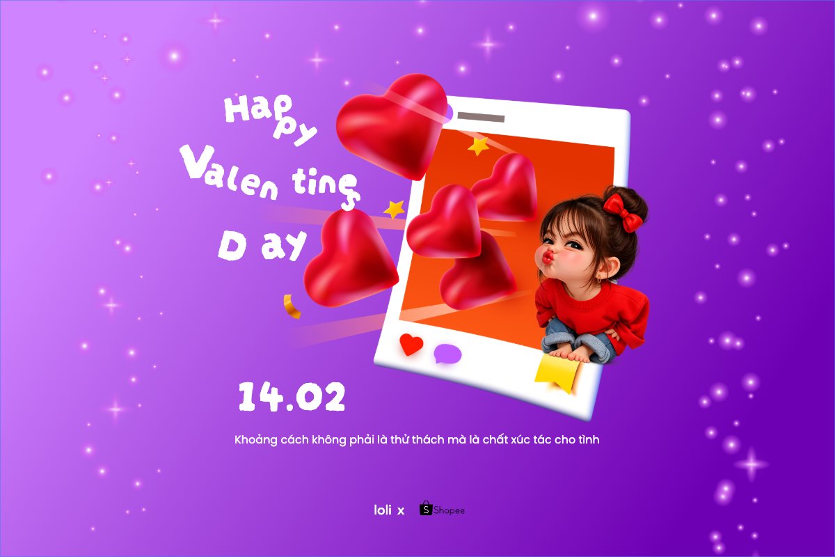 Mẫu Bài post MXH ngang Lễ tình nhân 14/2 — LayerPic