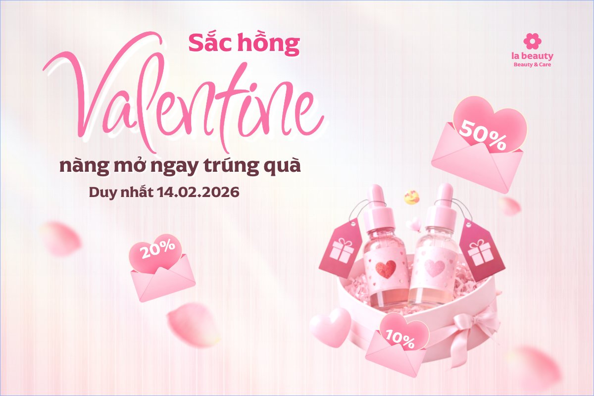 Mẫu Bài post MXH ngang Sắc hồng Valentine nàng mở ngay trúng quà — LayerPic