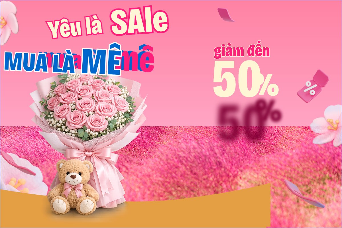 Mẫu Bài post MXH ngang Yêu là sale mua là mê — LayerPic