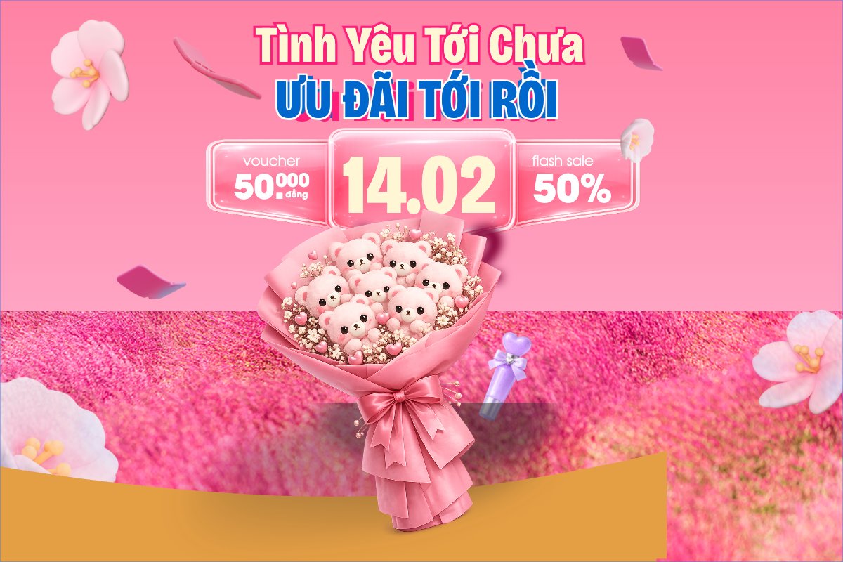 Mẫu Bài post MXH ngang Tình yêu tới chưa ưu đãi tới rồi — LayerPic