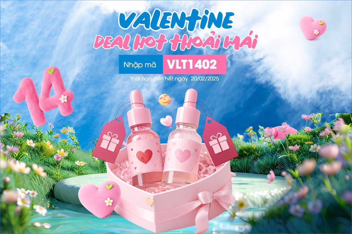 Mẫu Bài post MXH ngang Valentine deal hot thoải mái — LayerPic