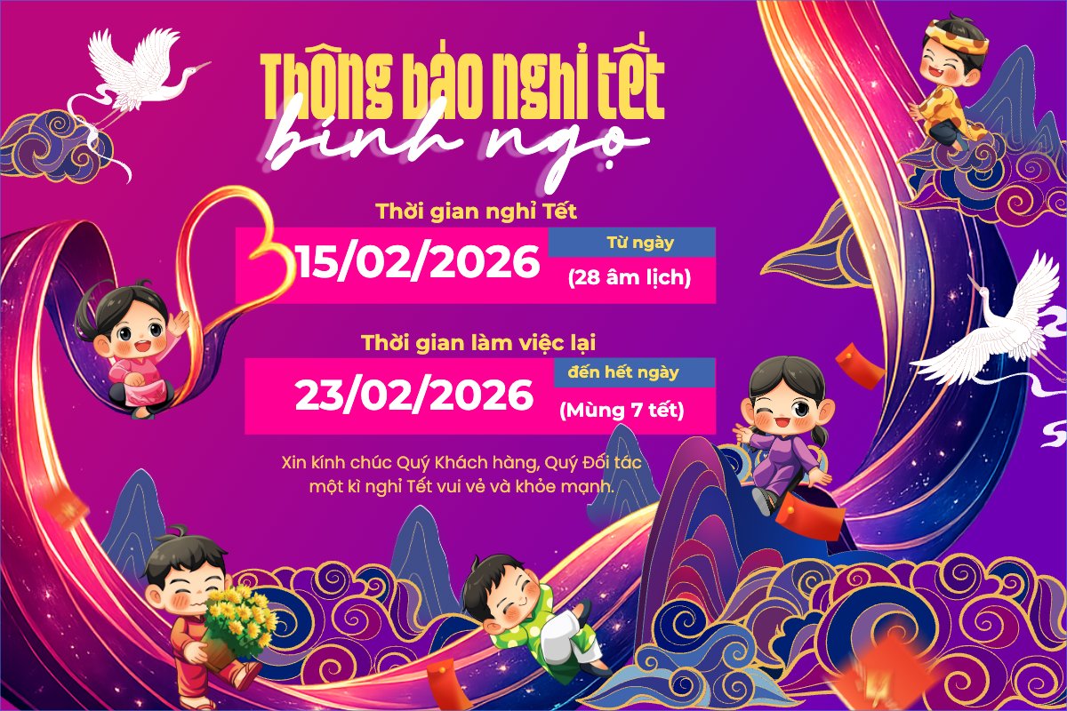 Mẫu Bài post MXH ngang Thông báo nghỉ tết Nguyên Đán — LayerPic