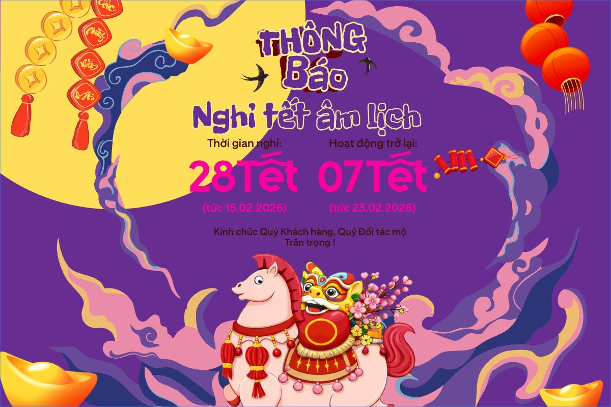 Mẫu Bài post MXH ngang Thông báo nghỉ tết Nguyên Đán — LayerPic
