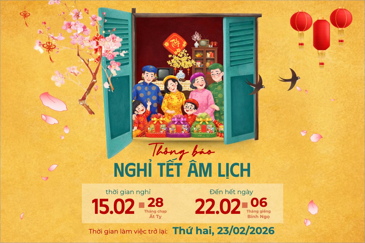 Mẫu Bài post MXH ngang Thông báo nghỉ tết Nguyên Đán — LayerPic