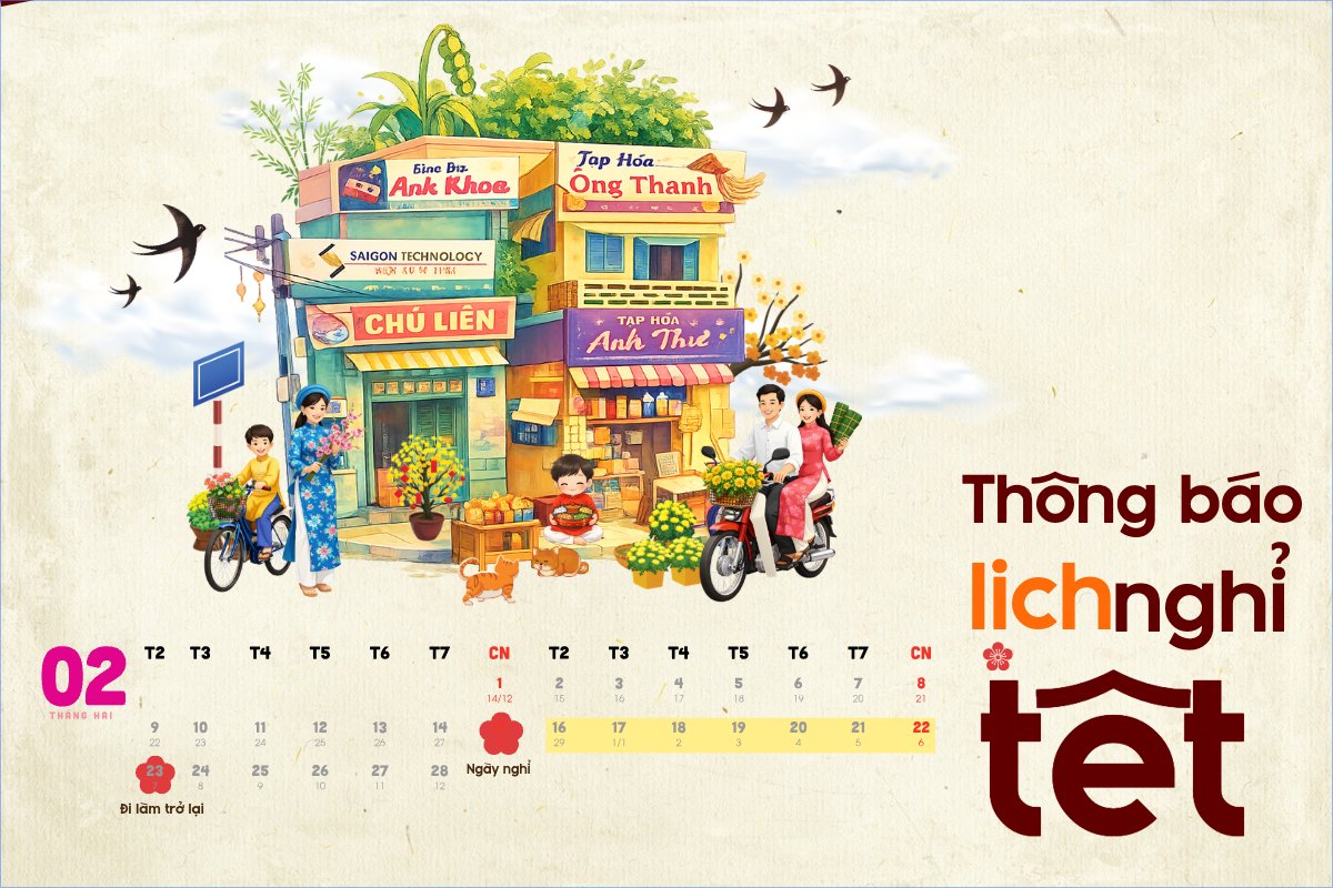 Mẫu Bài post MXH ngang Thông báo nghỉ tết Nguyên Đán — LayerPic