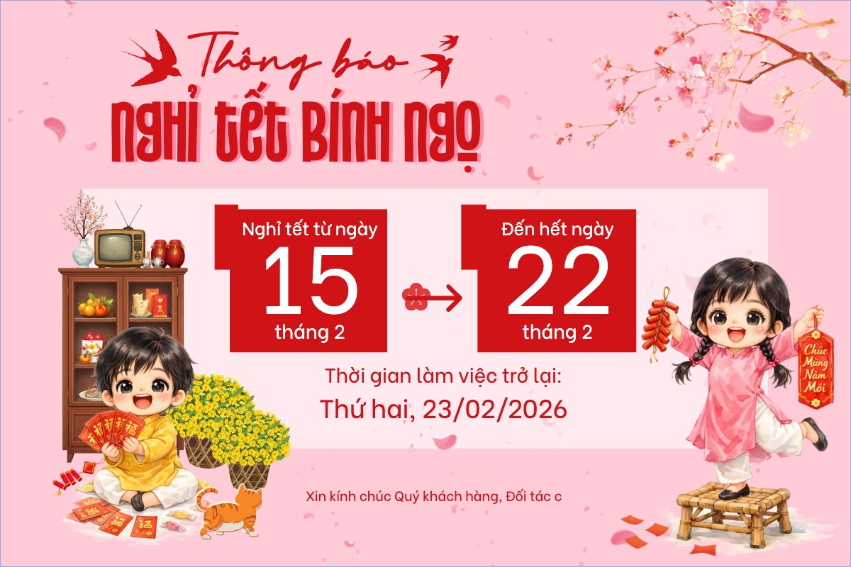 Mẫu Bài post MXH ngang Thông báo nghỉ tết Nguyên Đán — LayerPic