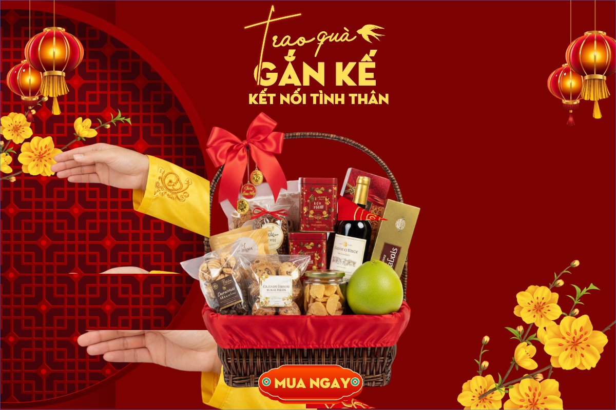 Mẫu Bài post MXH ngang Trao quà gắn kết kết nối tình thân — LayerPic