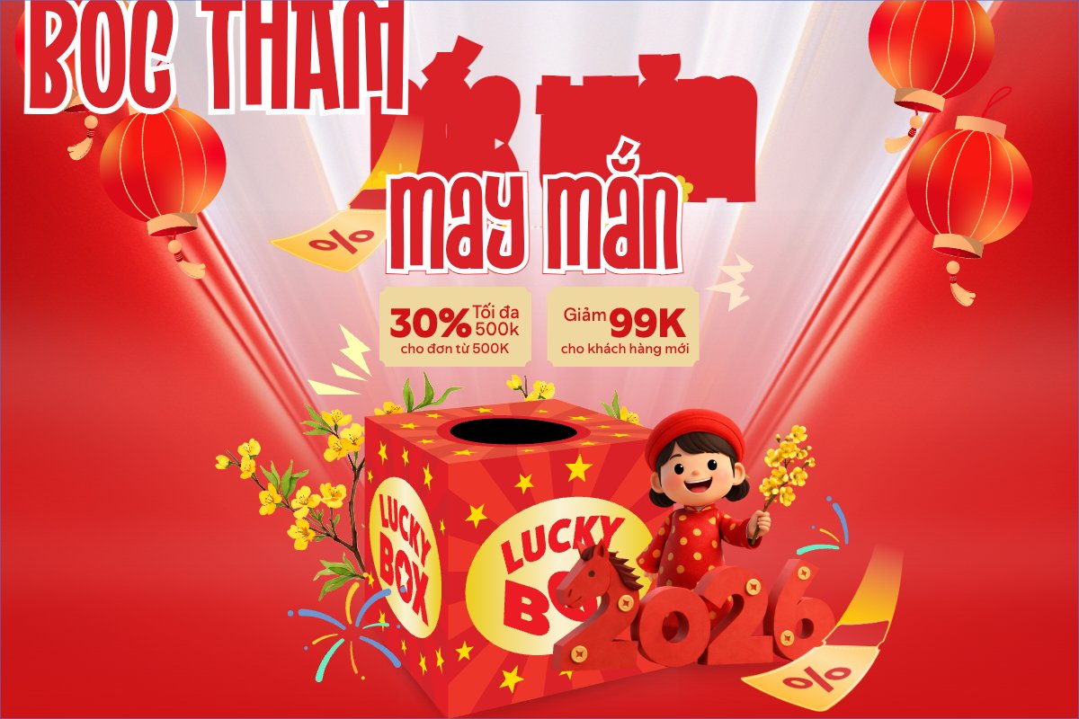 Mẫu Bài post MXH ngang Bốc thăm may mắn — LayerPic