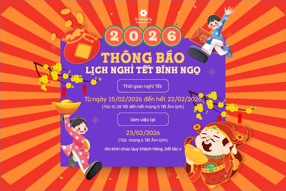 Mẫu Bài post MXH ngang Thông báo lịch nghỉ tết nguyên đán Bính Ngọ 2026 — LayerPic