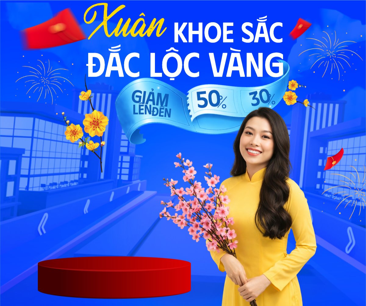 Mẫu Bài post MXH ngang Xuân khoe sắc đắc lộc vàng — LayerPic