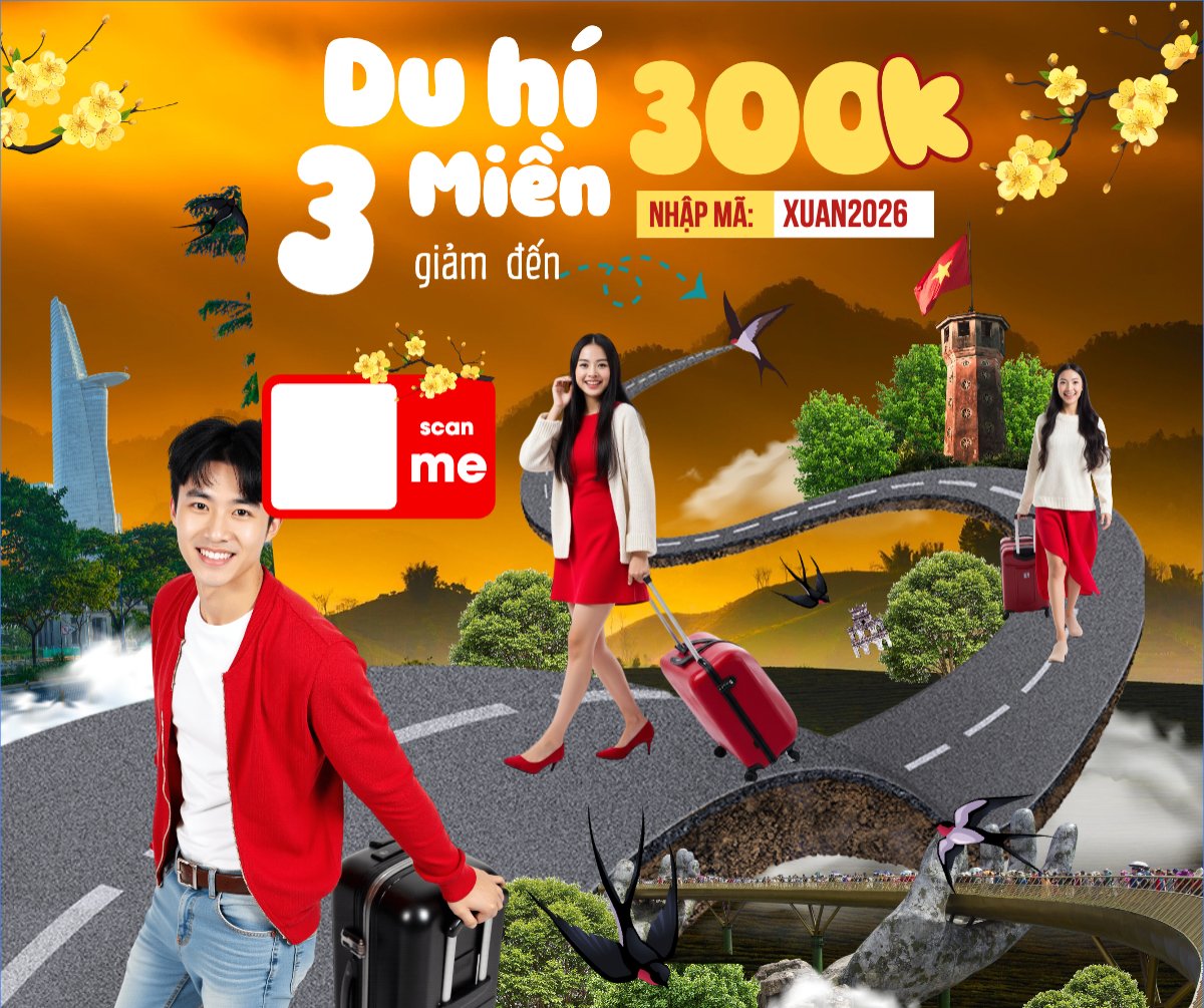 Mẫu Bài post MXH ngang Du hí 3 miền — LayerPic