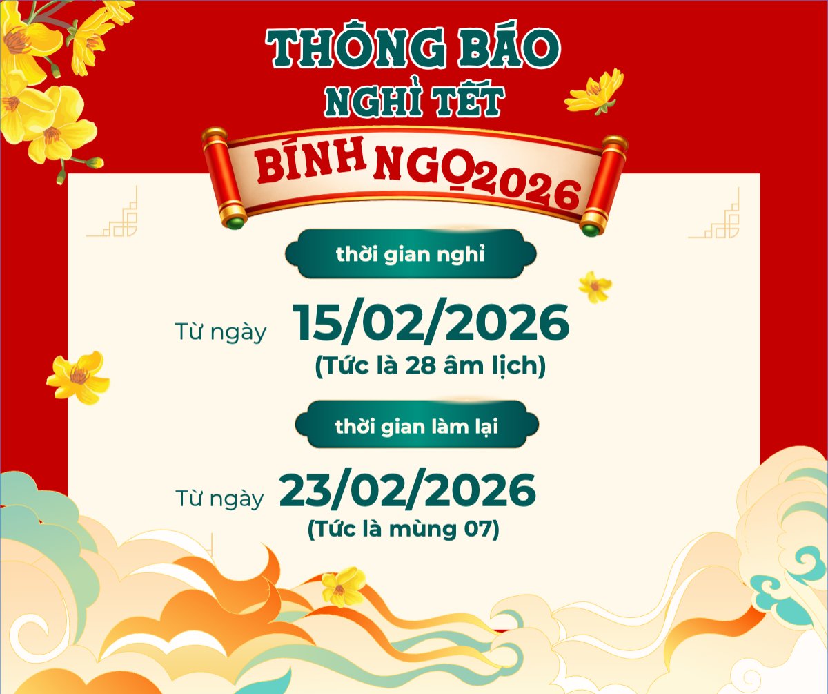 Mẫu Bài post MXH ngang Thông báo nghỉ tết Nguyên Đán — LayerPic