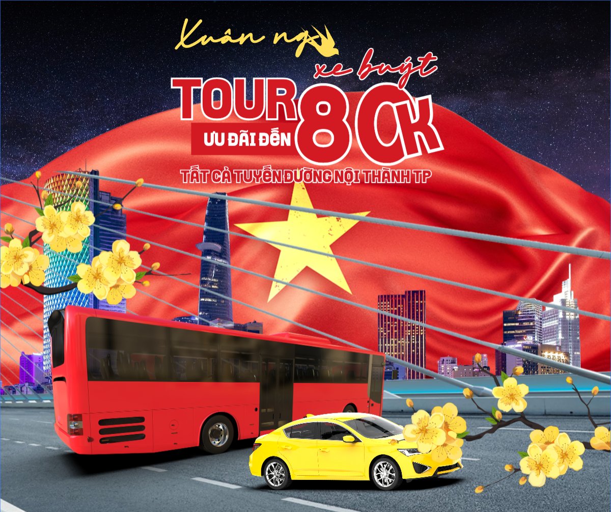 Mẫu Bài post MXH ngang Xuân ngao du tour xe buýt ưu đãi 80K — LayerPic