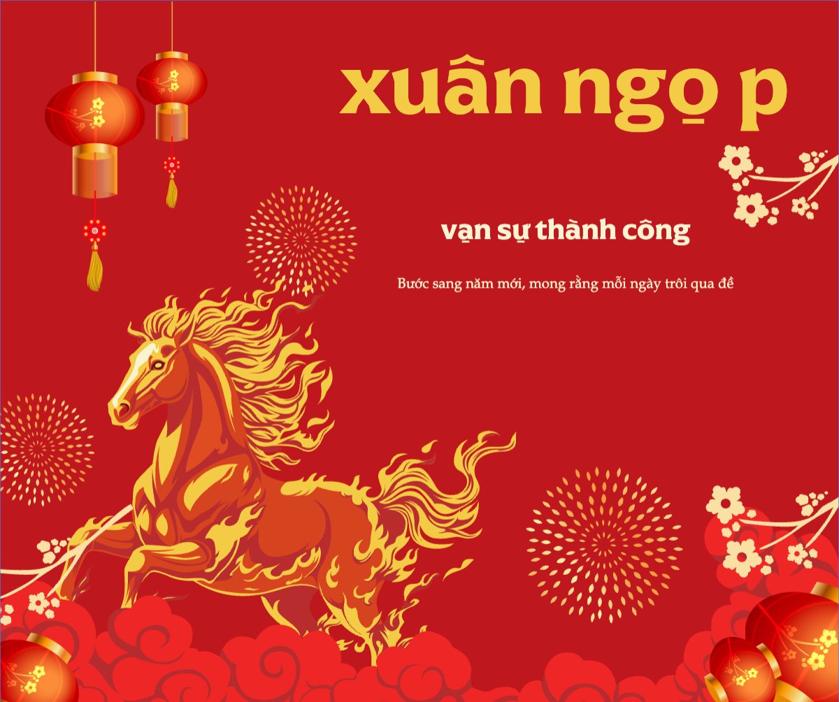 Mẫu Bài post MXH ngang Xuân ngọ phi mã vạn sự thành công — LayerPic