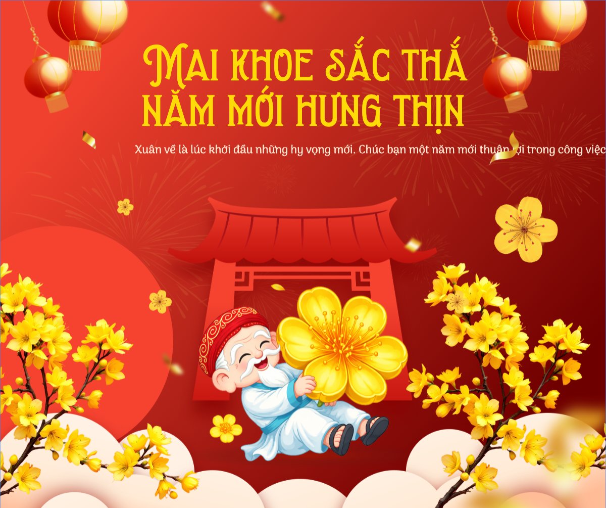 Mai khoe sắc thắm năm mới hưng thịnh