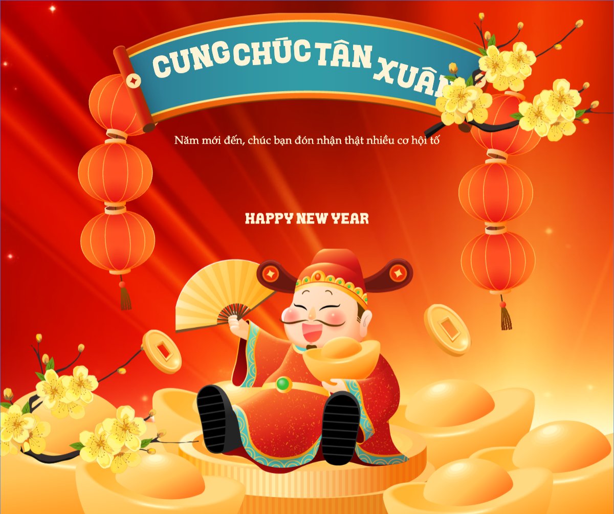 Mẫu Bài post MXH ngang Cung chúc tân xuân — LayerPic