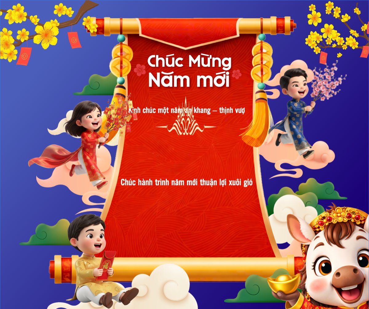 Mẫu Bài post MXH ngang Chúc mừng năm mới — LayerPic
