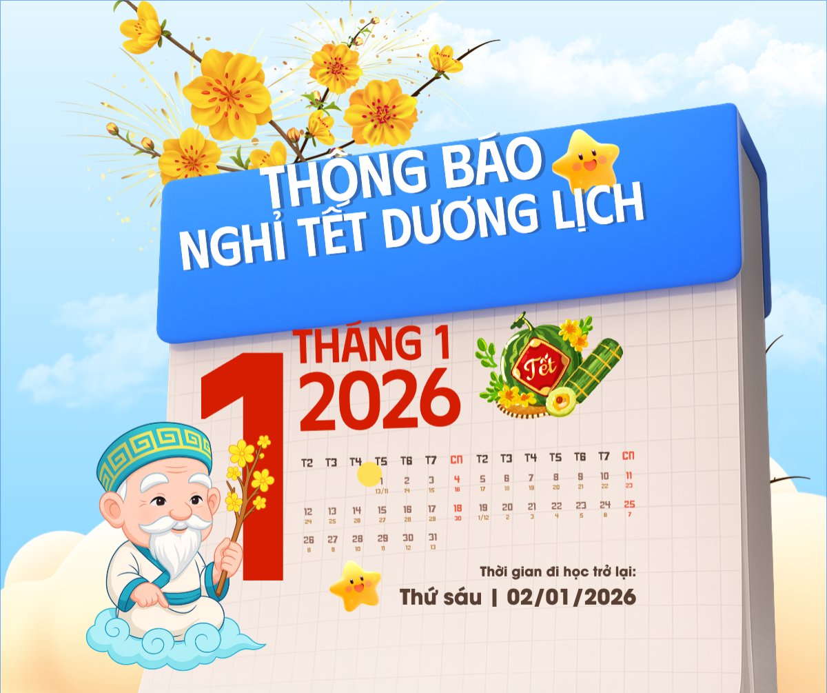 Mẫu Bài post MXH ngang Thông báo nghỉ tết dương lịch — LayerPic