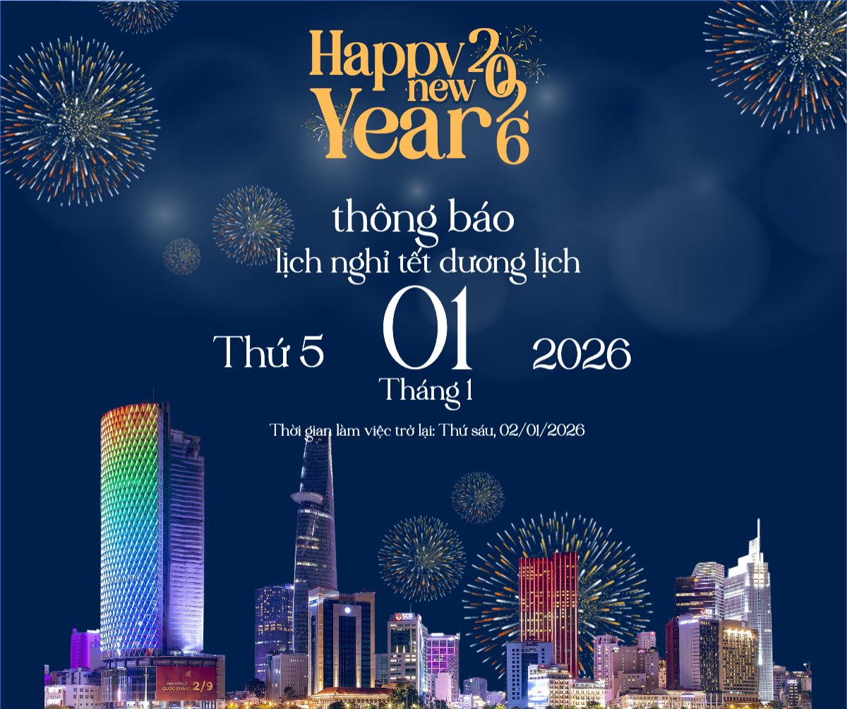 Mẫu Bài post MXH ngang Thông báo nghỉ tết dương lịch — LayerPic